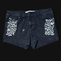 black skull x cheetah print shorts