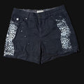 black skull x cheetah print shorts