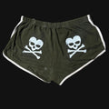 green skull x cross bones dolphin shorts