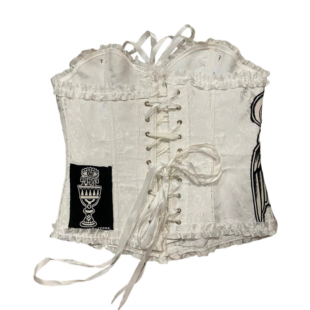 Tattoo Patchwork White Lace Corset