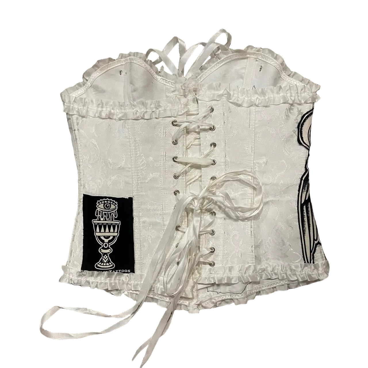 Tattoo Patchwork White Lace Corset