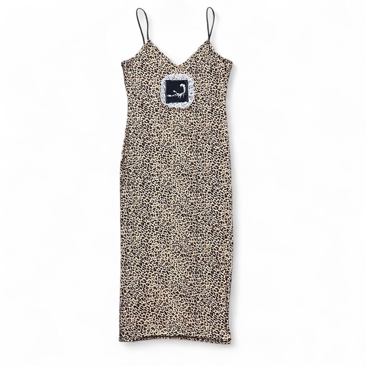 scorpion patch lace cheetah print dress 🐾