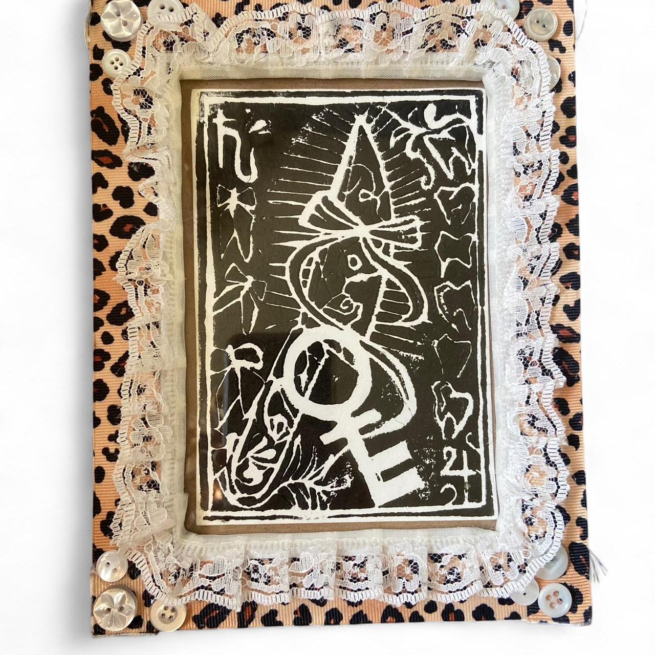 decorated frame with art print made by me 🐾