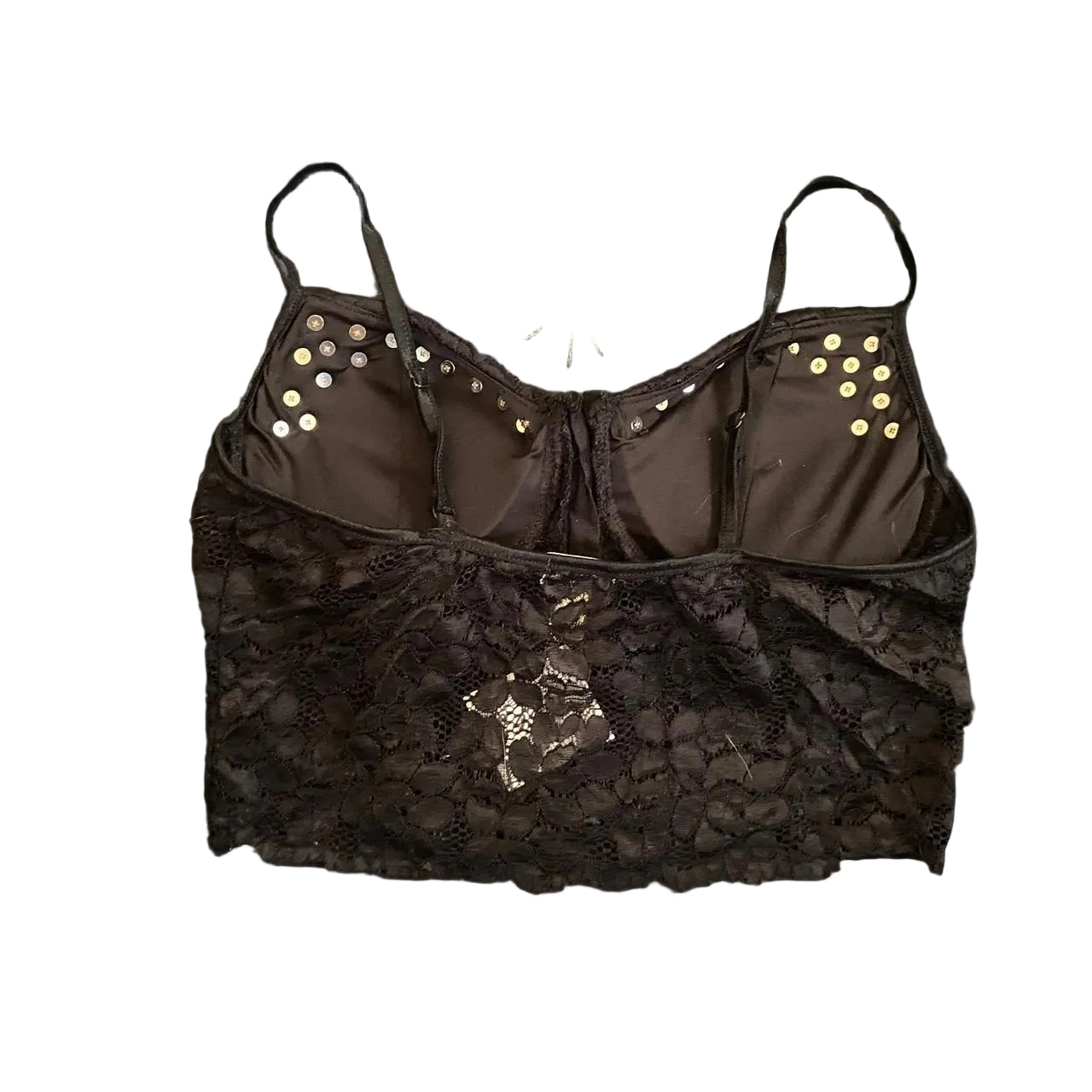 Black Raven Spiked Chain Lace Top